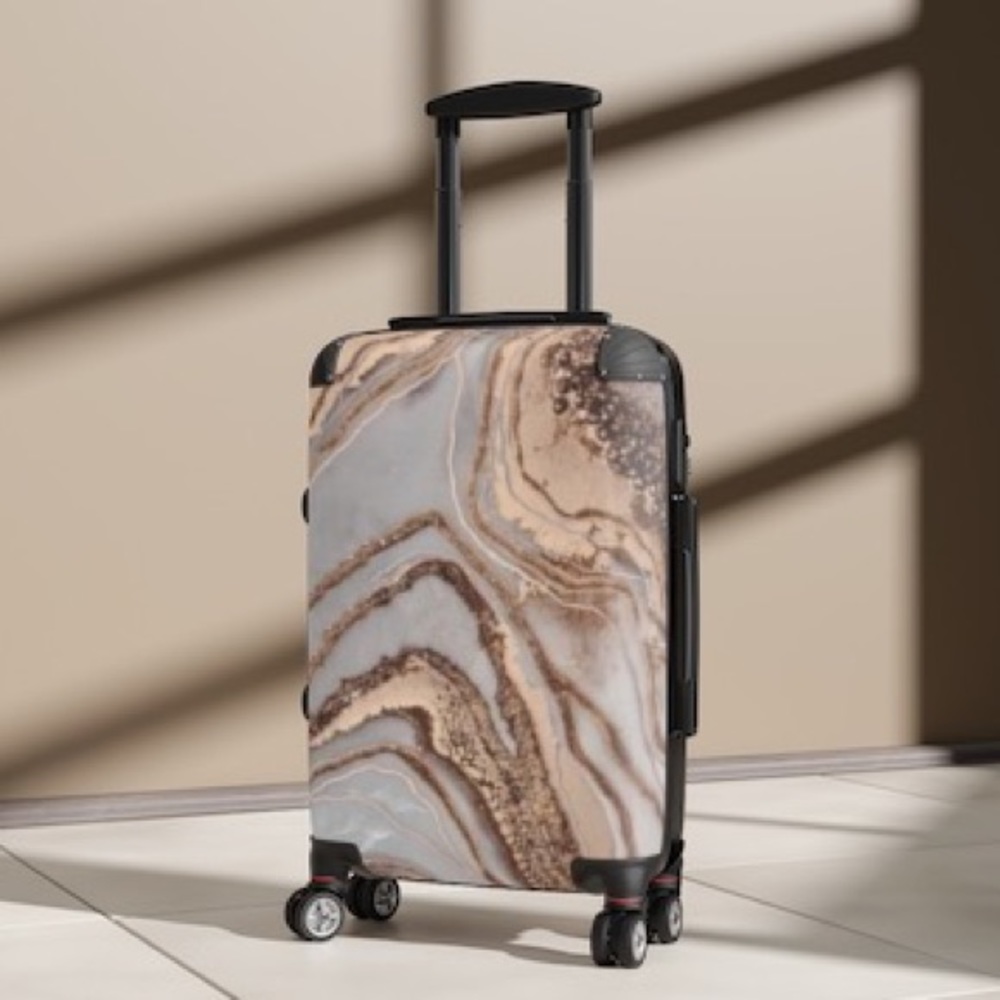 Abstract Brown and Gold Suitcase